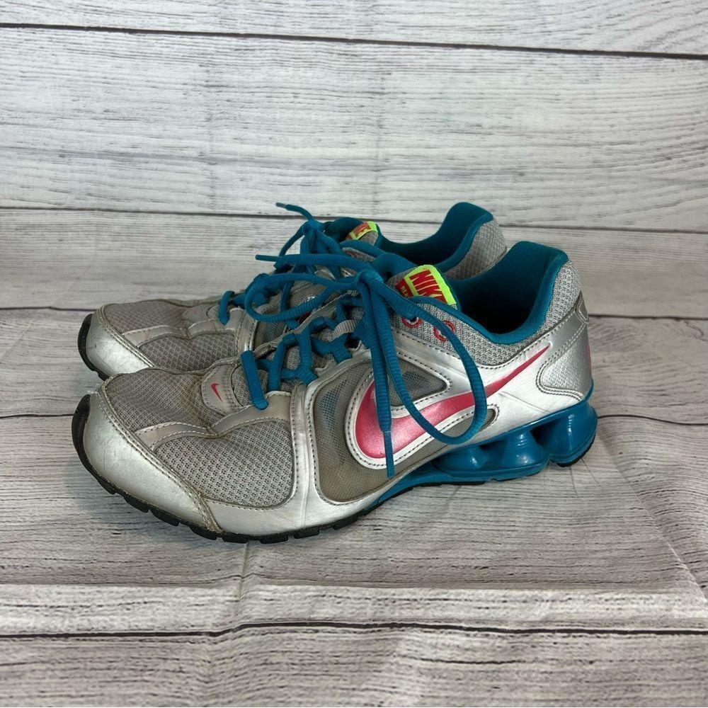 Nike Reax Run 8 Sneakers 599562-002 Running Shoes Gray teal Pink size 7.5